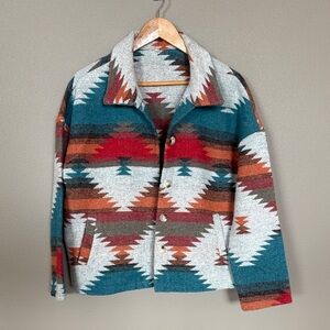 Vibrant Patterned Cotton-Blend Jacket